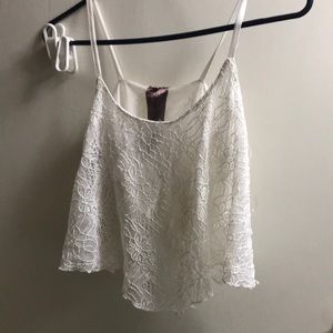 White Lace Crop Top